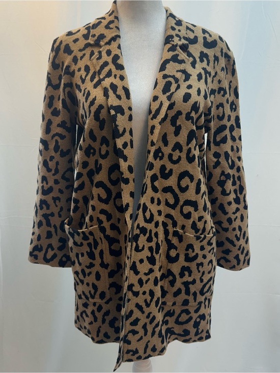 J. Crew Sweaters - J. Crew Leopard Print Open-Front Cardigan in Tan and Black XXS